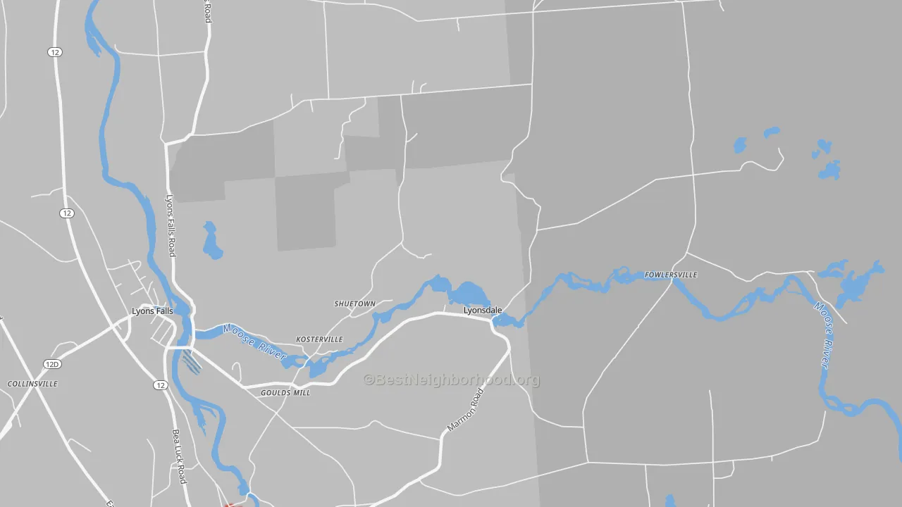 Transit Grade map of Lyonsdale, NY