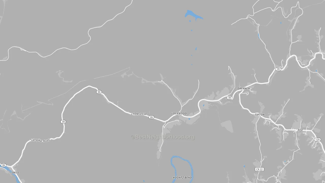 Transit Grade map of Lyonsville, WV