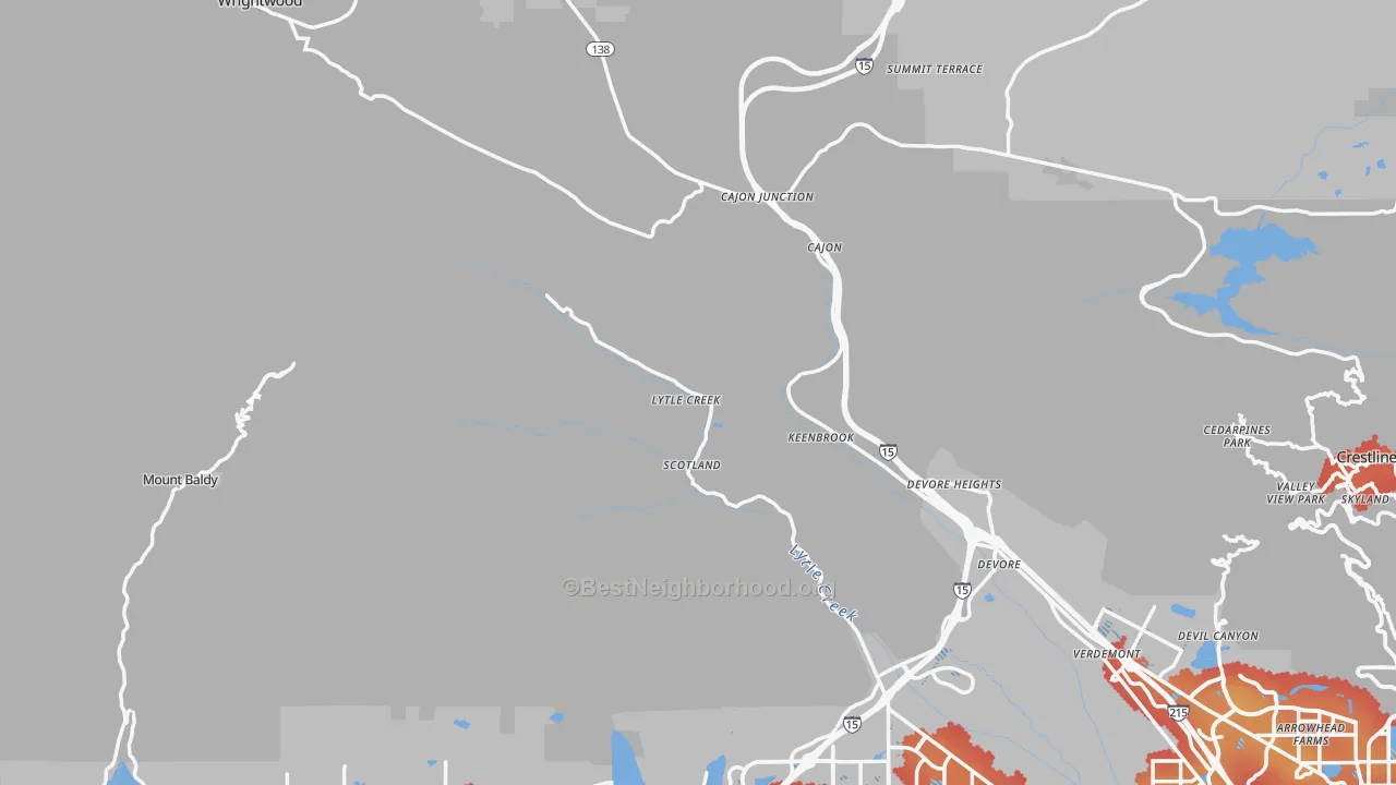 Transit Grade map of Lytle Creek, CA