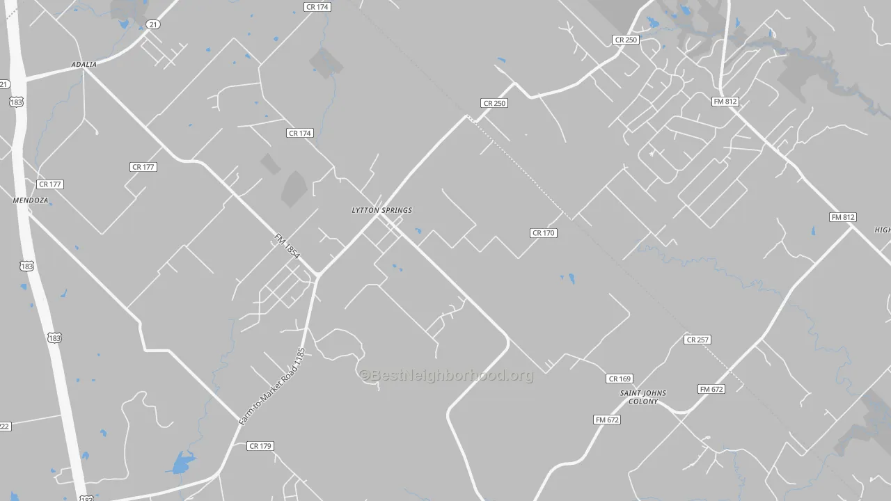 Transit Grade map of Lytton Springs, TX