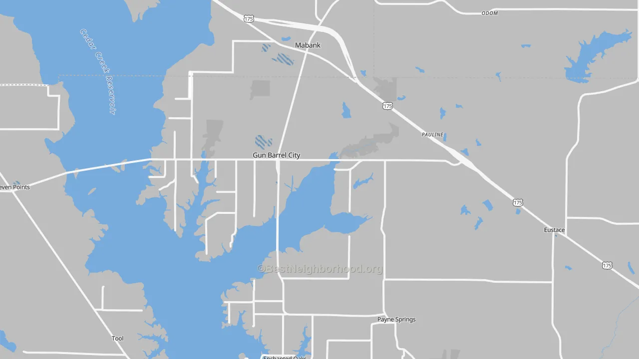 Transit Grade map of Mabank, TX