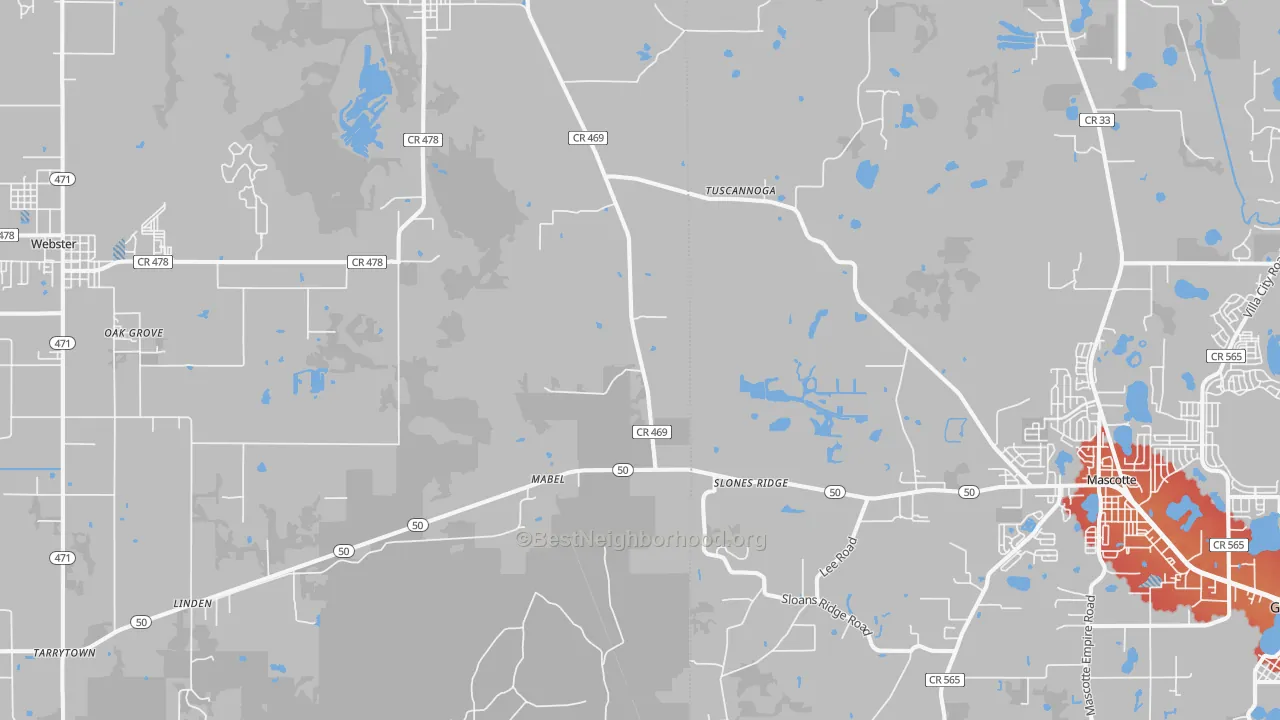 Transit Grade map of Mabel, FL