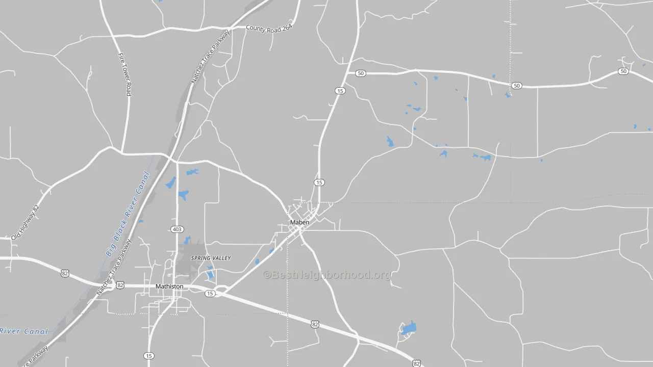 Transit Grade map of Maben, MS