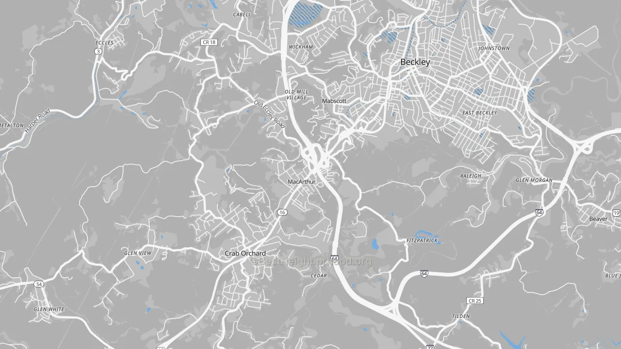 Transit Grade map of MaCarthur, WV