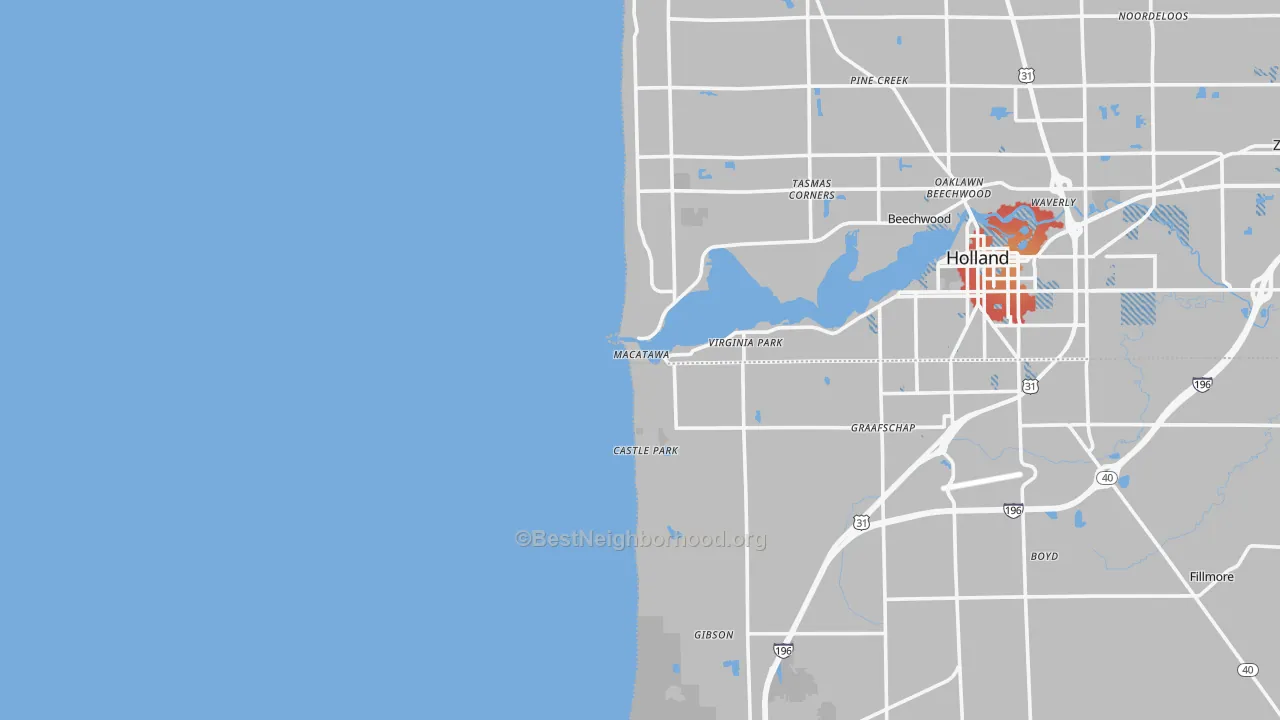 Transit Grade map of Macatawa, MI