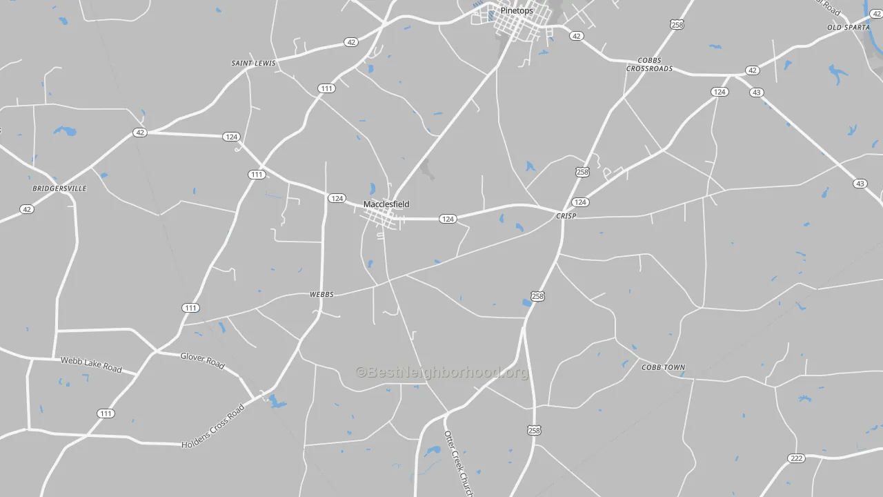 Transit Grade map of Macclesfield, NC