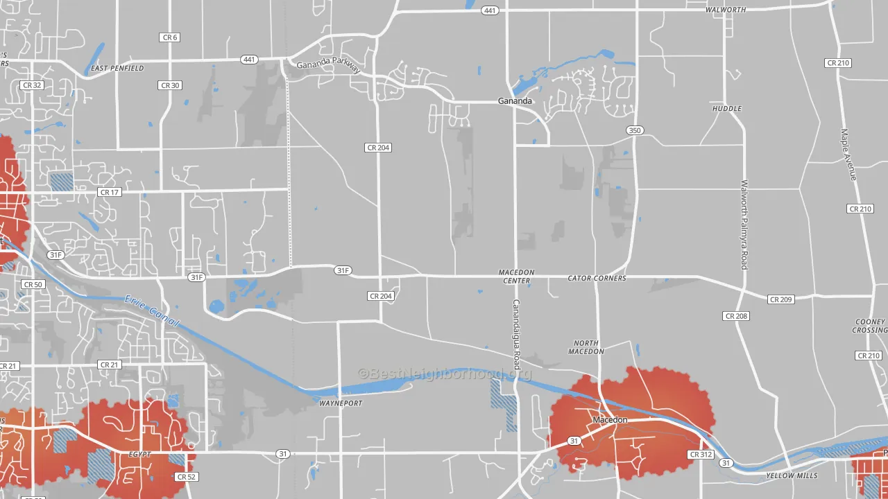 Transit Grade map of Macedon, NY