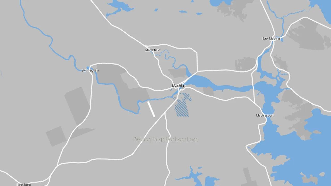 Transit Grade map of Machias, ME