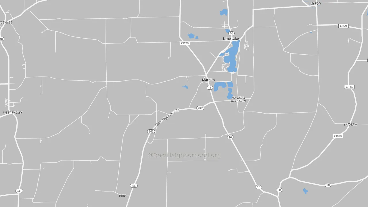 Transit Grade map of Machias, NY