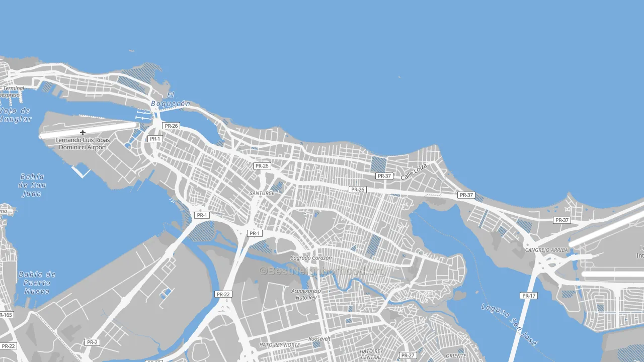 Transit Grade map of Machuchal, San Juan, PR
