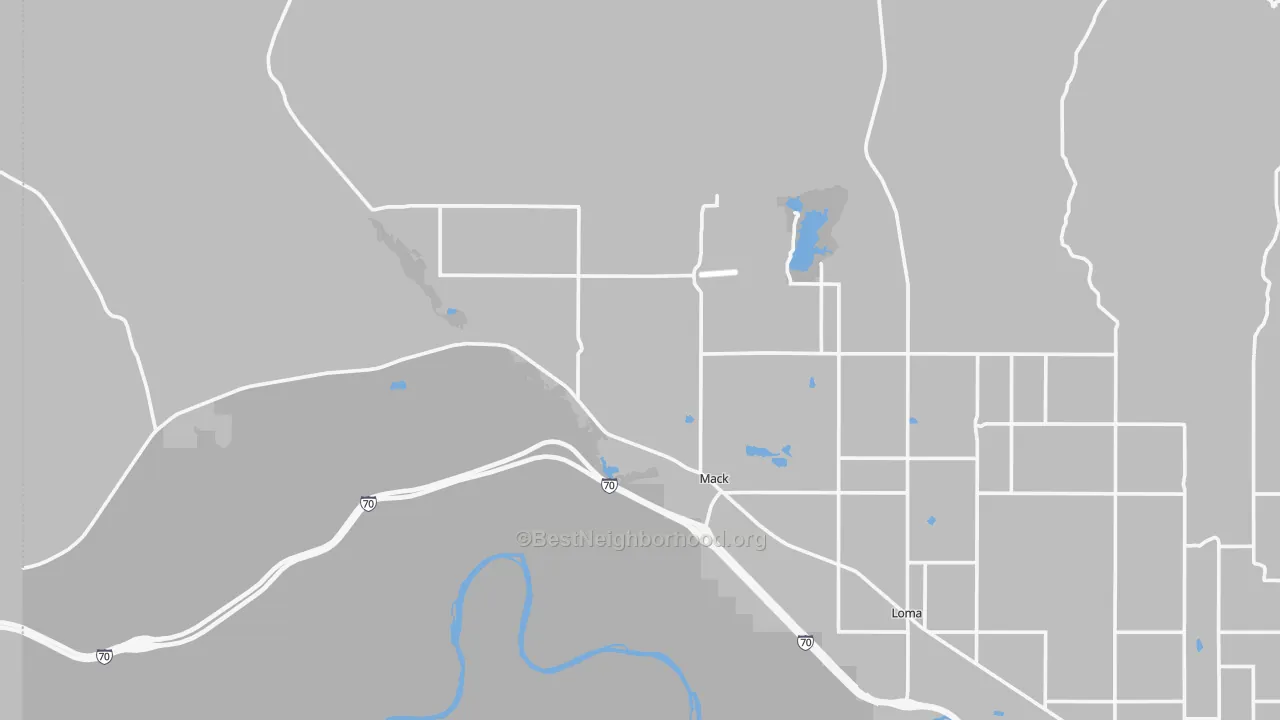 Transit Grade map of Mack, CO