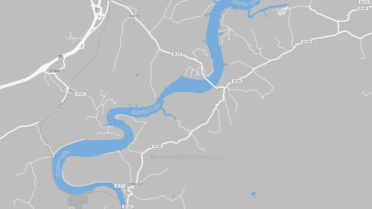 Transit Grade map of Mack Creek Village, VA