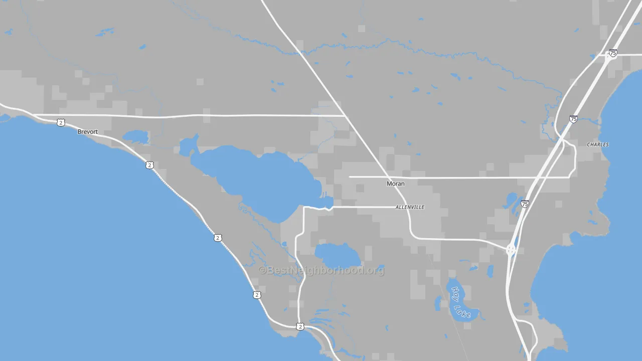 Transit Grade map of Mackinac County, MI