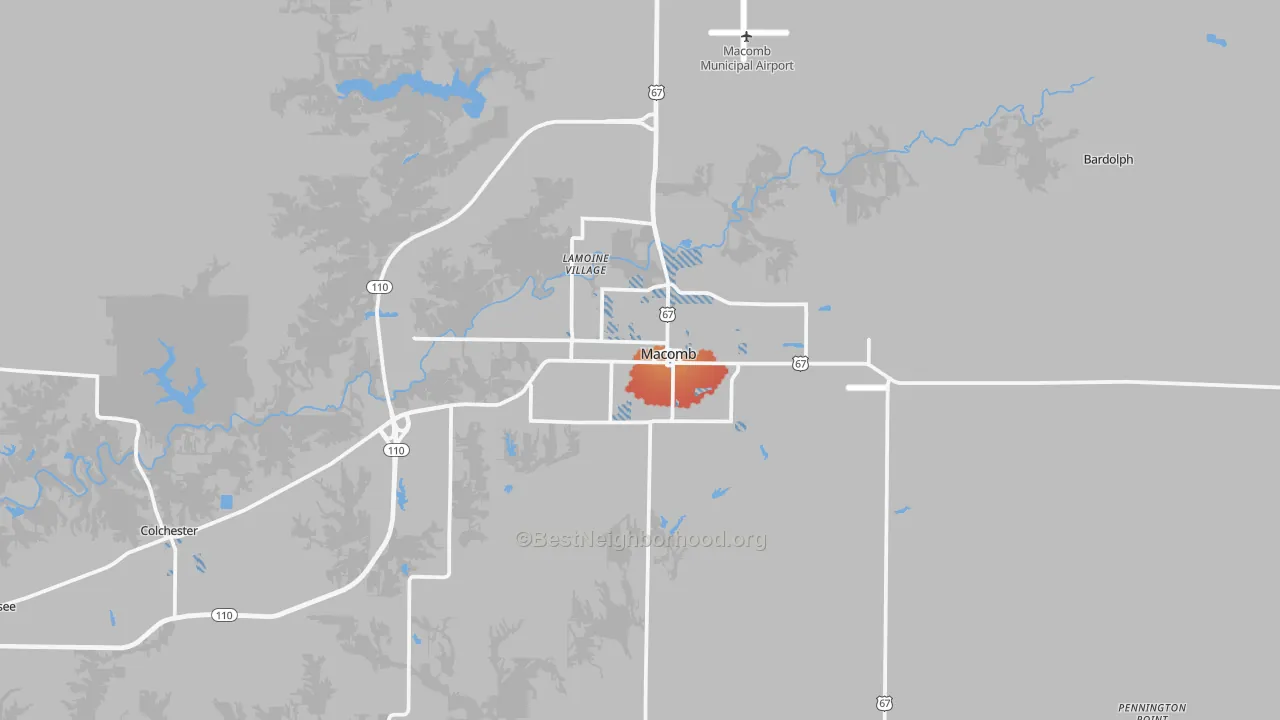Transit Grade map of Macomb, IL