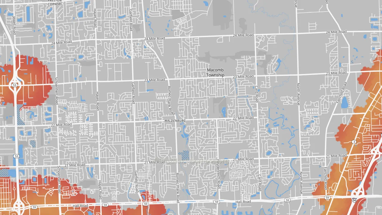 Transit Grade map of Macomb, MI