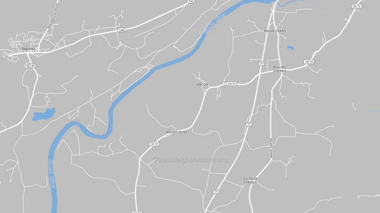 Transit Grade map of Macon, AL