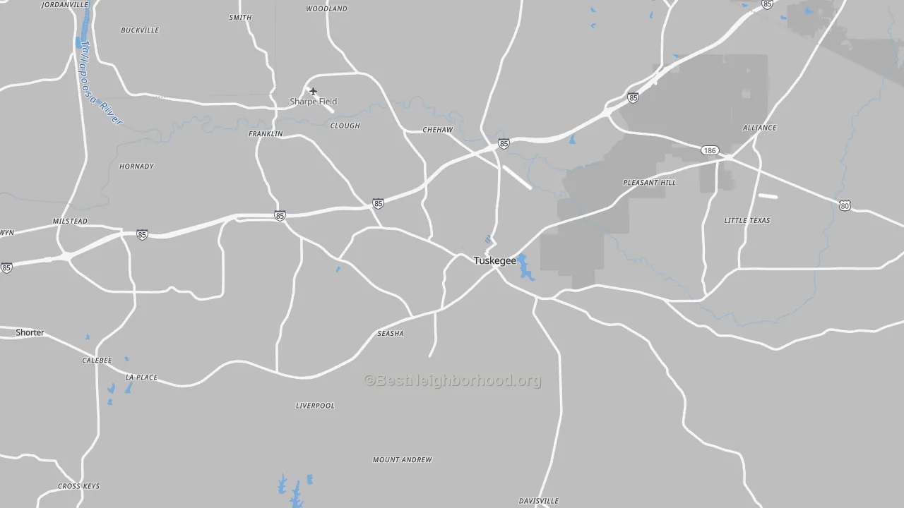 Transit Grade map of Macon County, AL