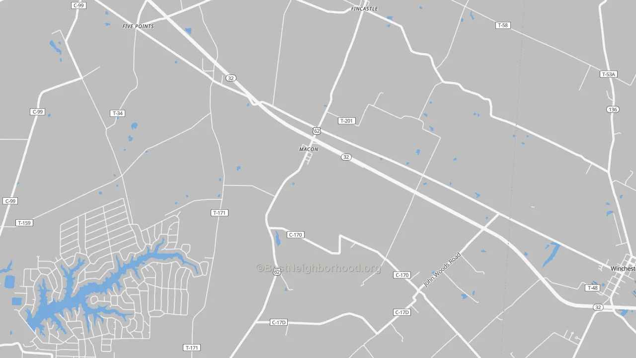 Transit Grade map of Macon, OH