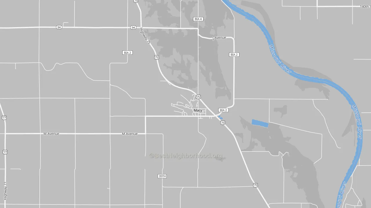 Transit Grade map of Macy, NE
