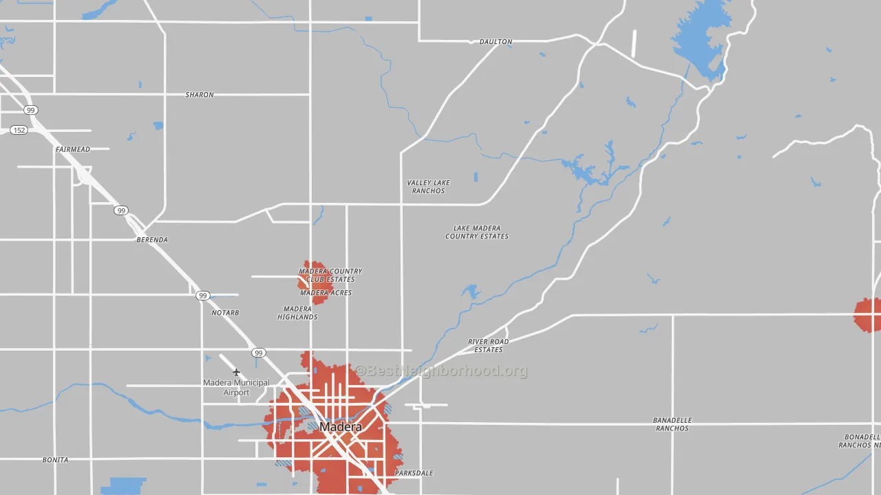 Transit Grade map of Madera County, CA