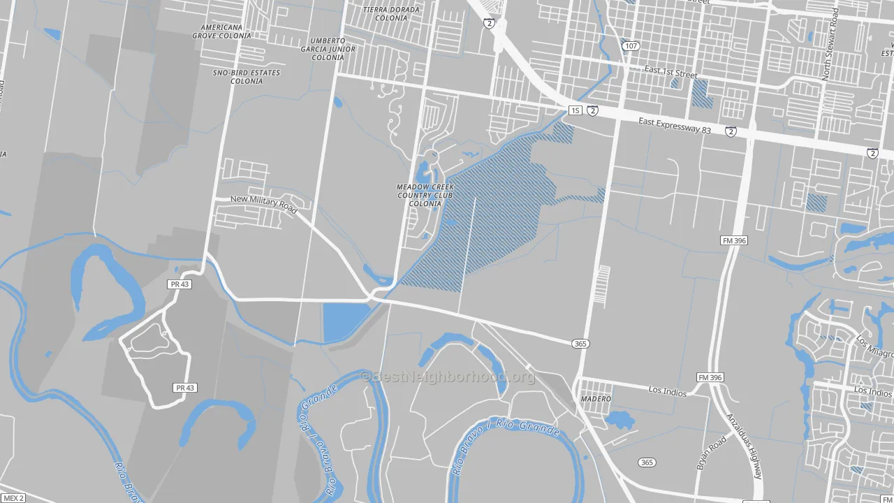 Transit Grade map of Madero, TX