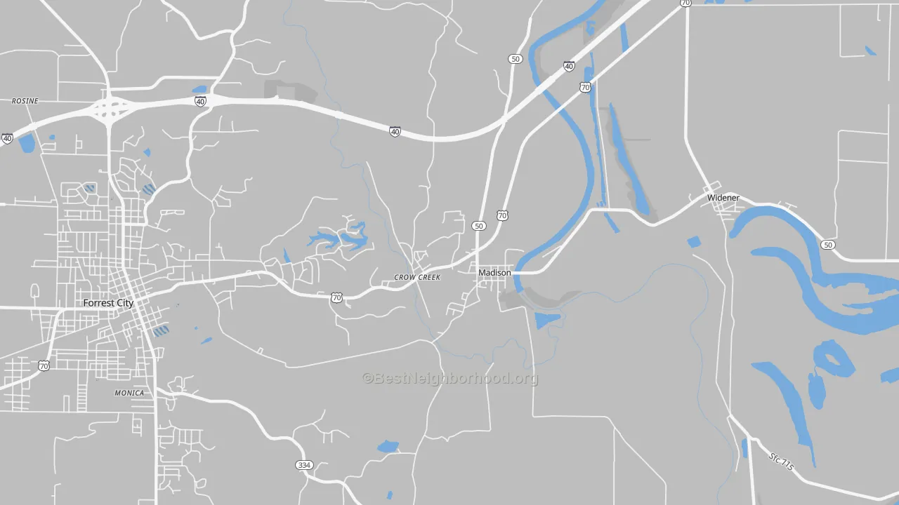 Transit Grade map of Madison, AR