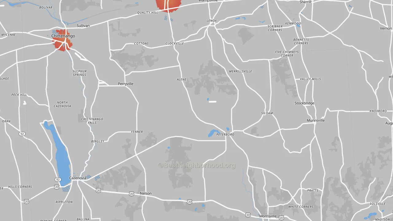 Transit Grade map of Madison County, NY