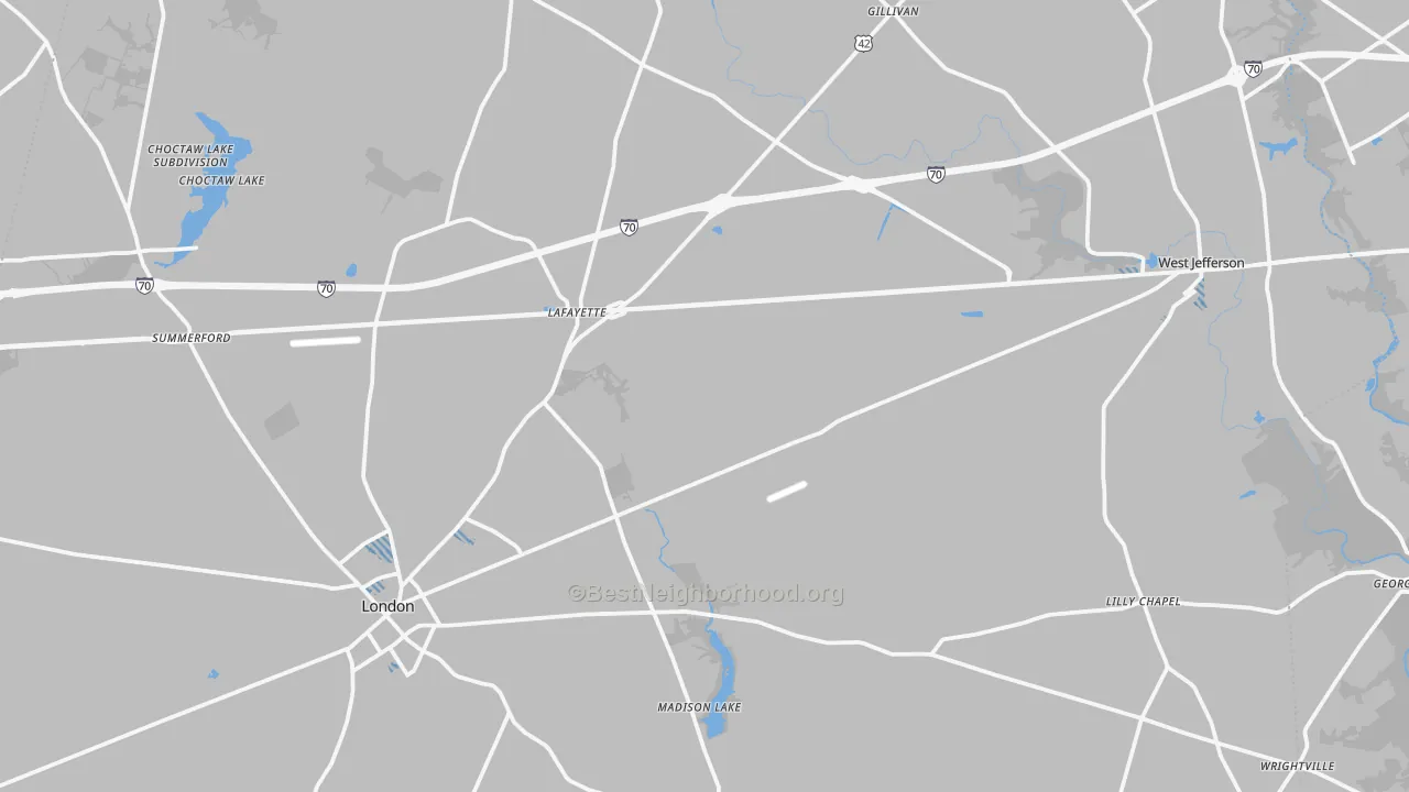 Transit Grade map of Madison County, OH