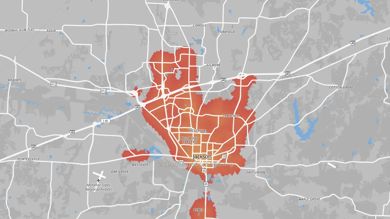 Transit Grade map of Madison County, TN