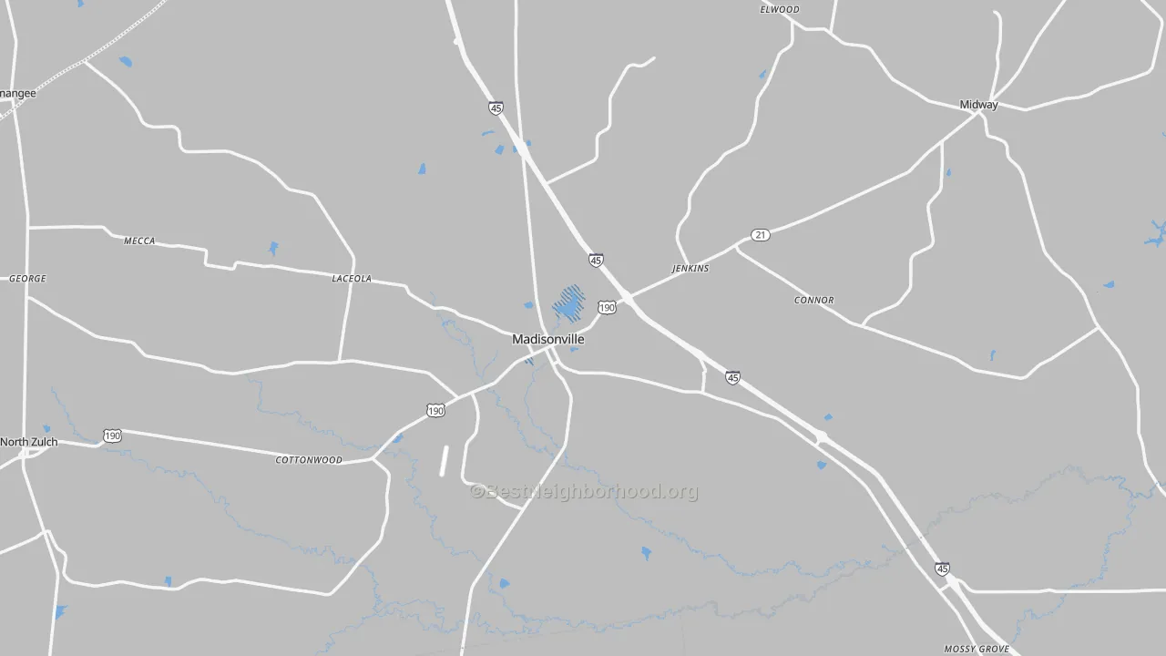Transit Grade map of Madison County, TX