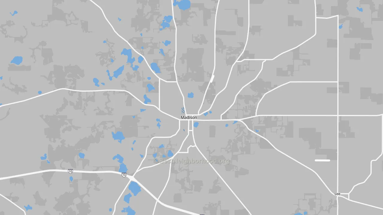 Transit Grade map of Madison, FL