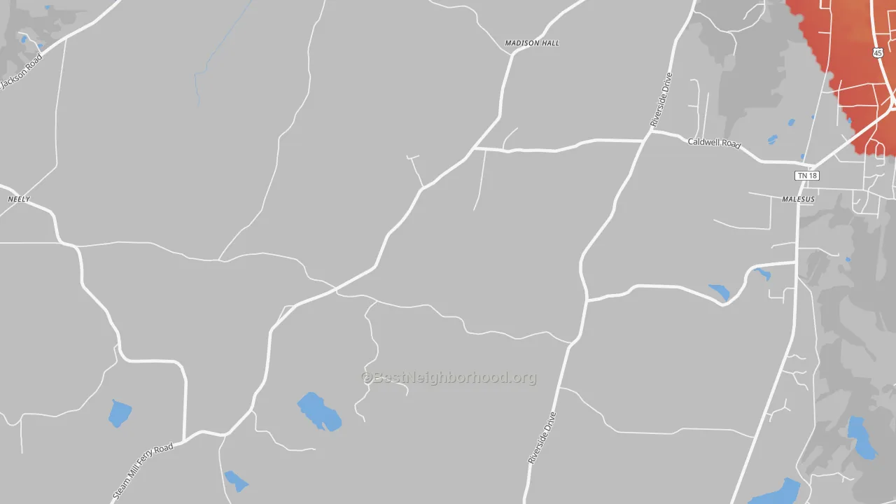 Transit Grade map of Madison Hall, TN
