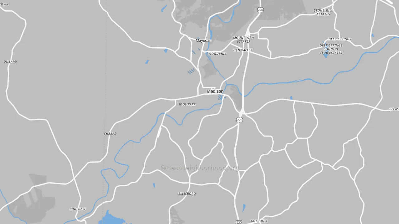 Transit Grade map of Madison, NC