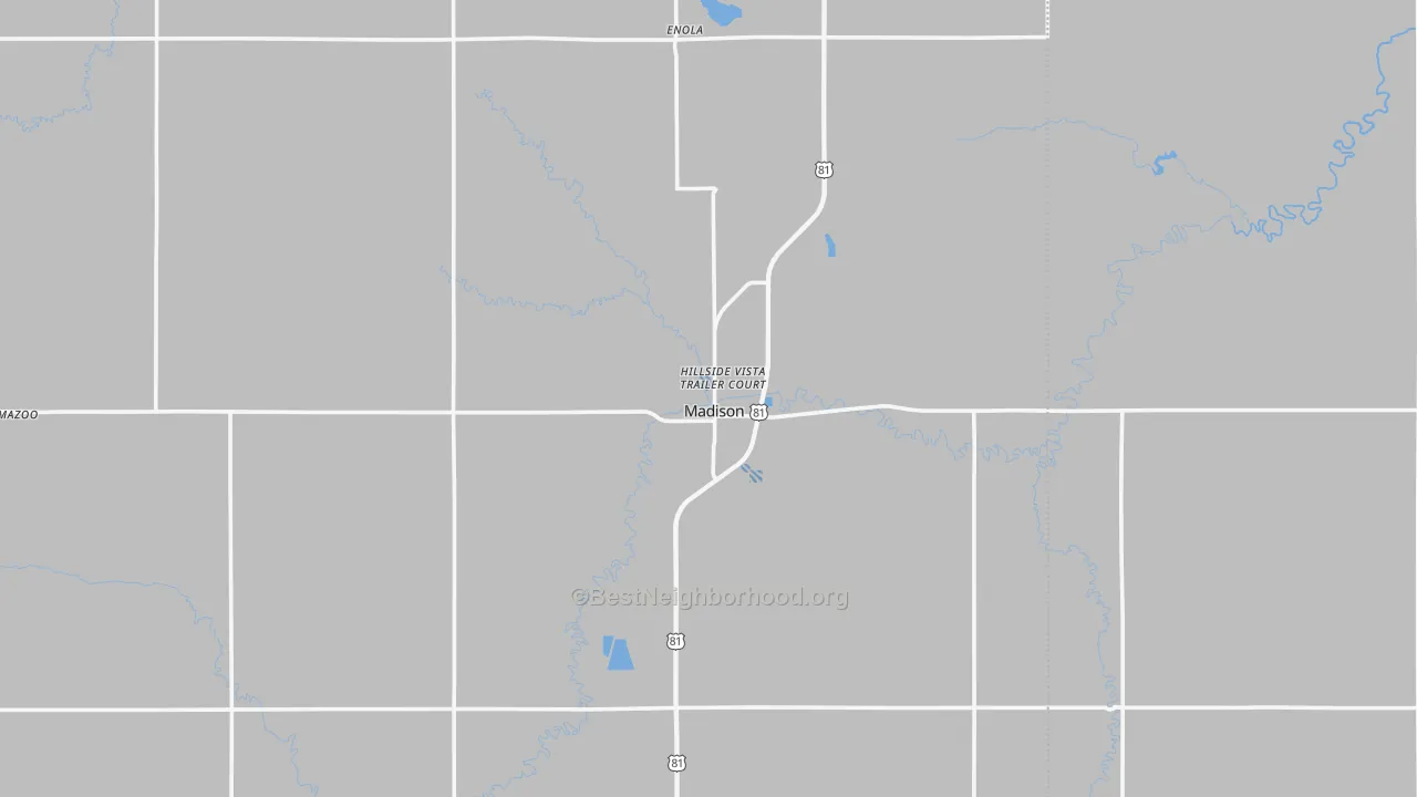 Transit Grade map of Madison, NE