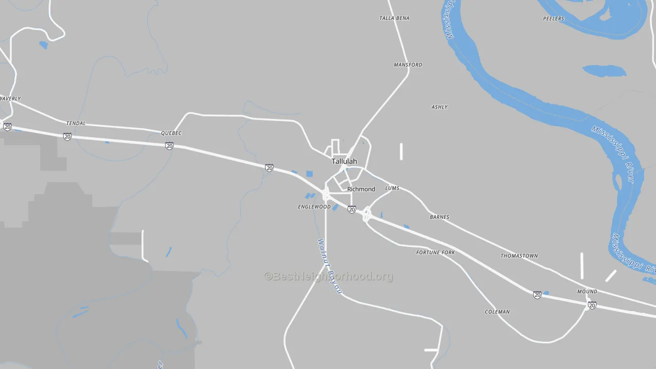 Transit Grade map of Madison Parish, LA