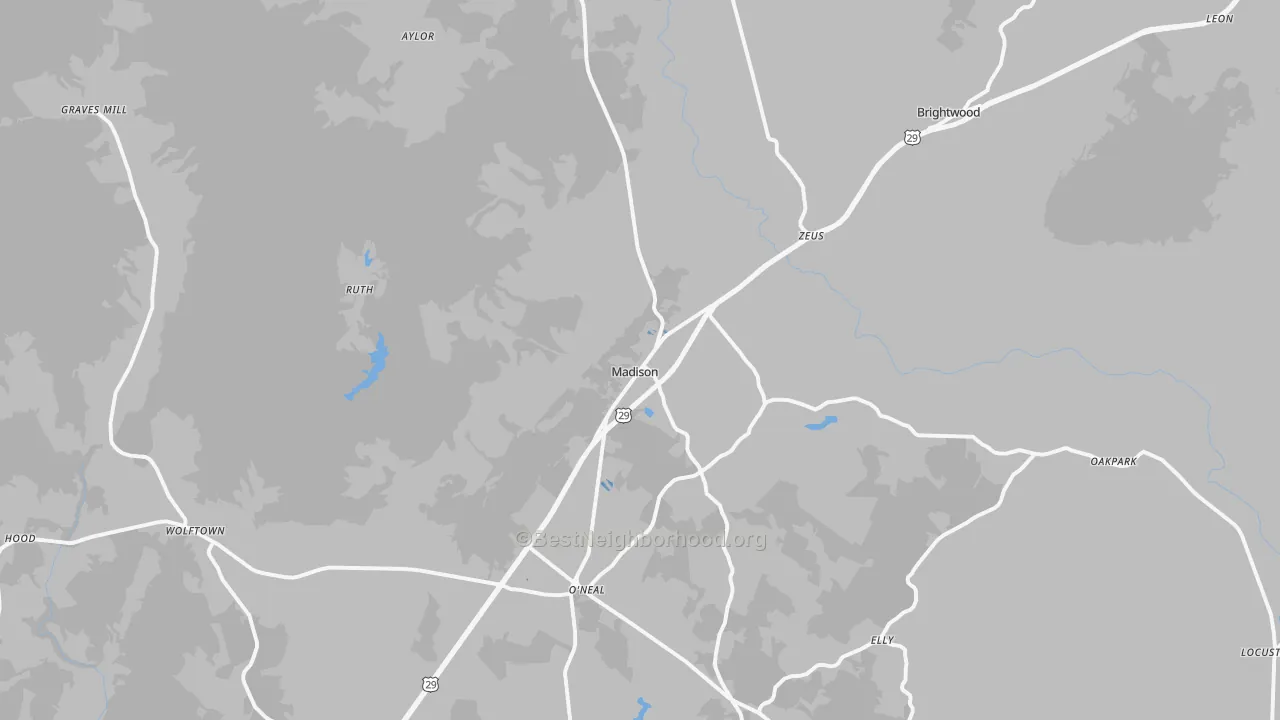 Transit Grade map of Madison, VA