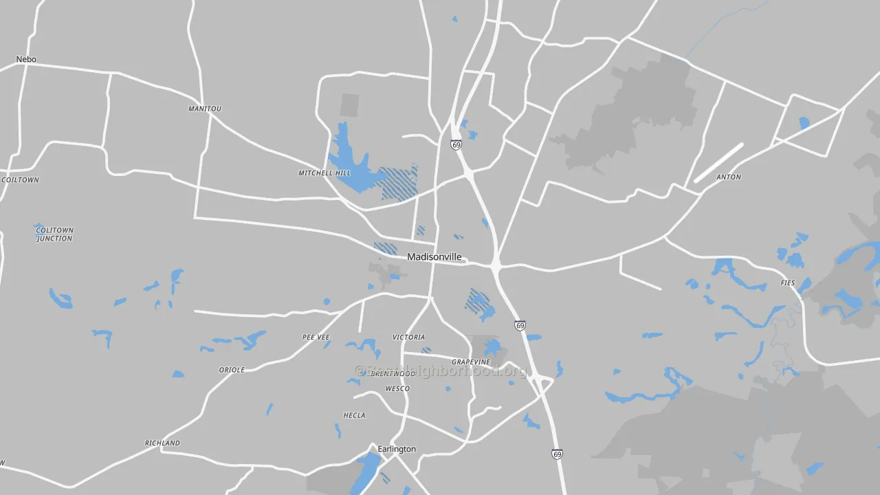 Transit Grade map of Madisonville, KY