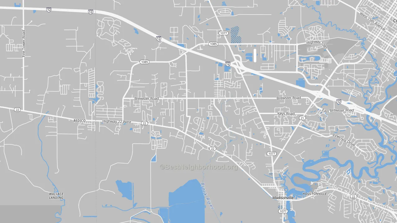 Transit Grade map of Madisonville, LA