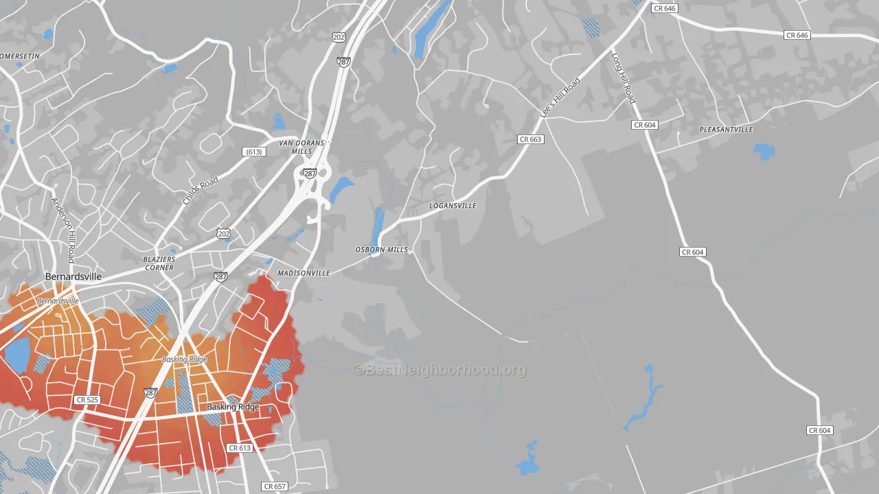 Transit Grade map of Madisonville, NJ