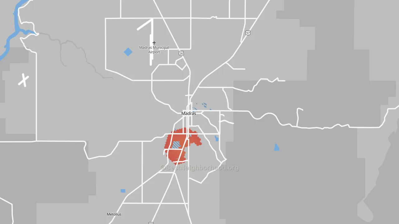 Transit Grade map of Madras, OR