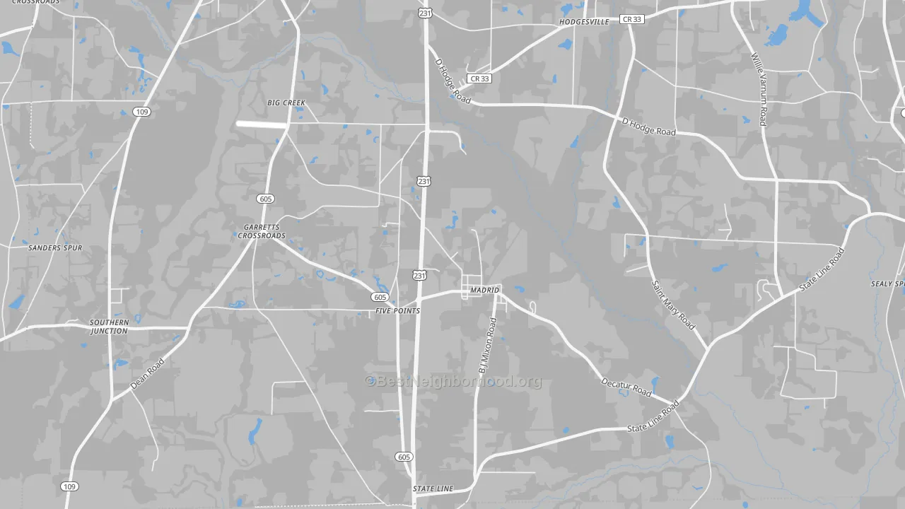 Transit Grade map of Madrid, AL