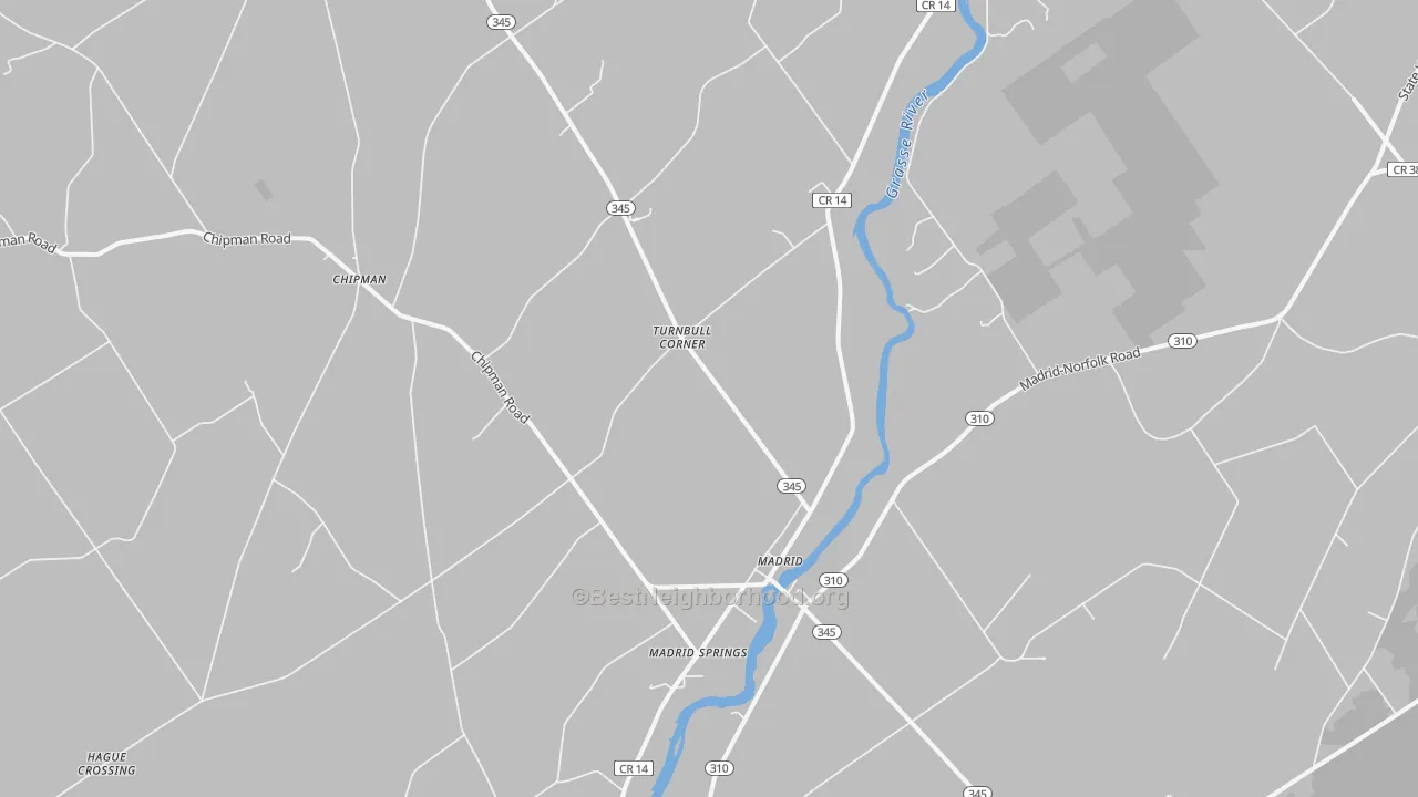 Transit Grade map of Madrid, NY
