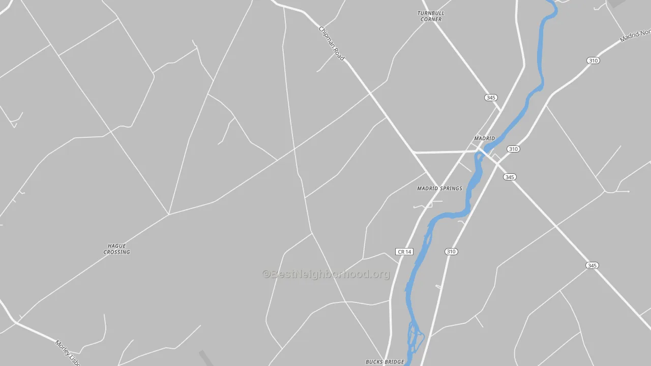 Transit Grade map of Madrid Springs, NY