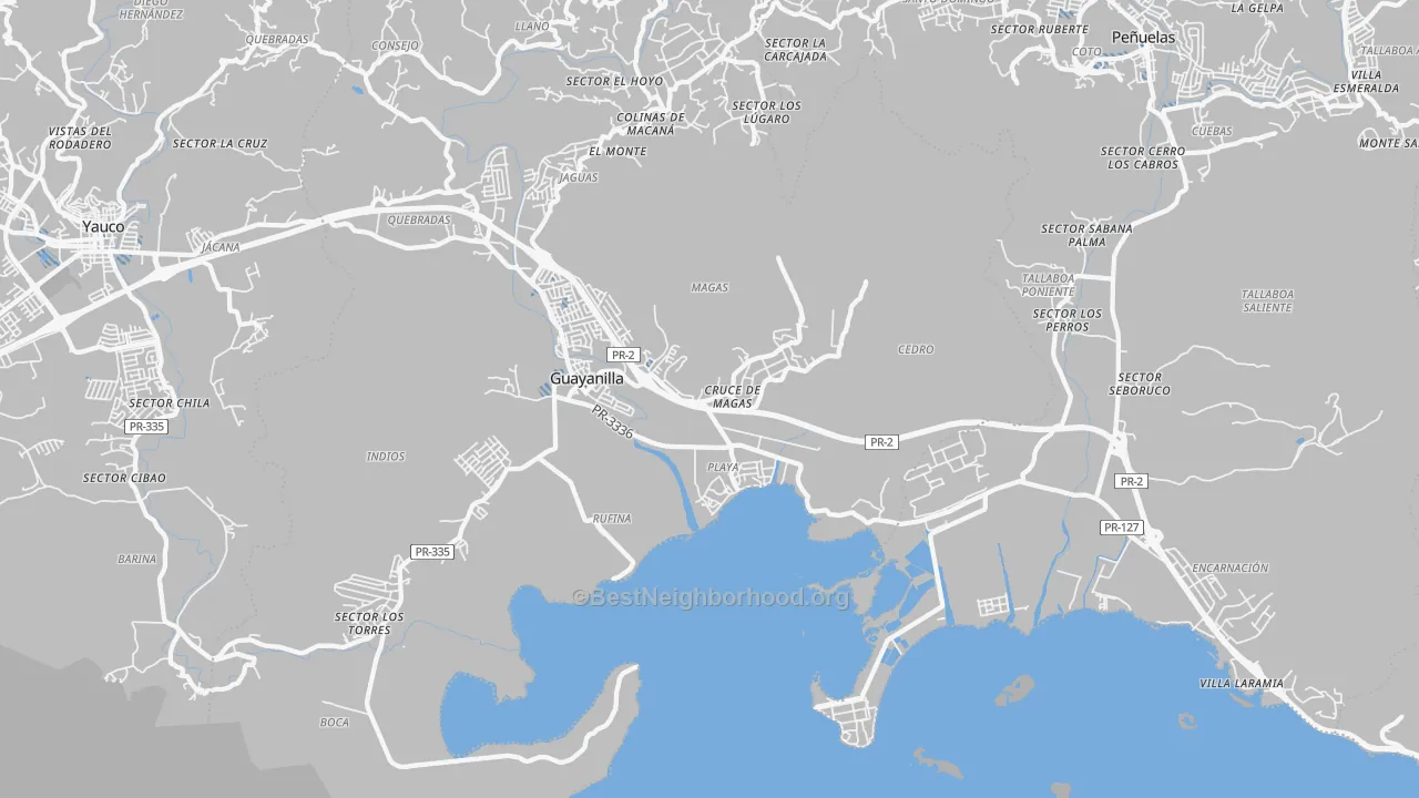 Transit Grade map of Magas Arriba, PR