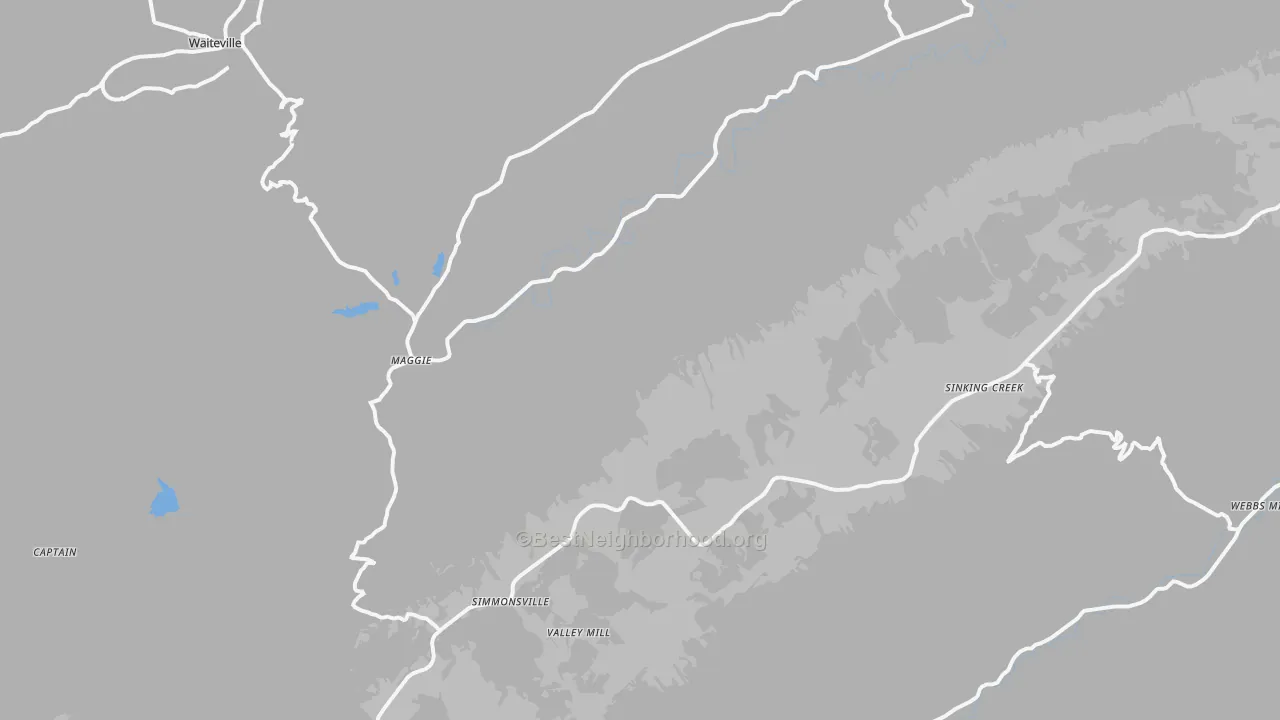 Transit Grade map of Maggie, VA