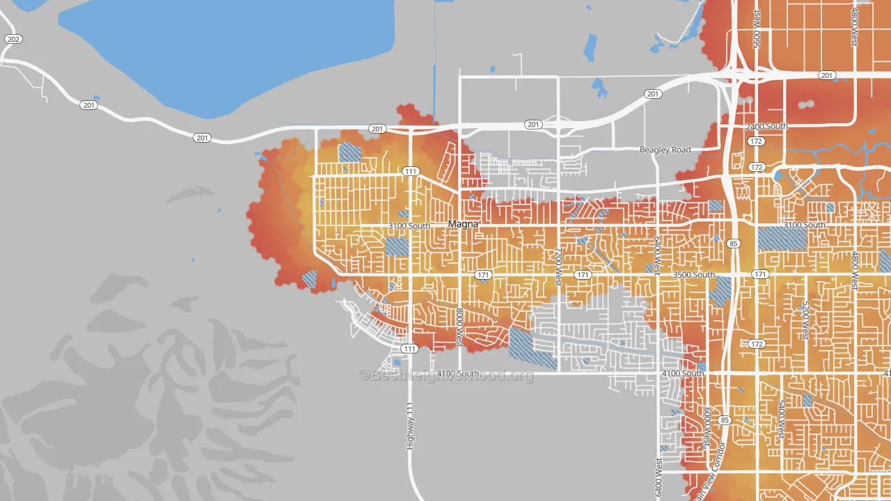 Transit Grade map of Magna, UT