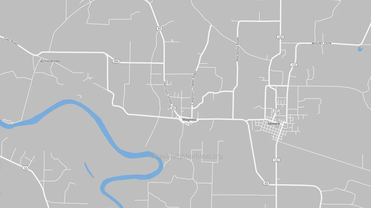 Transit Grade map of Magness, AR