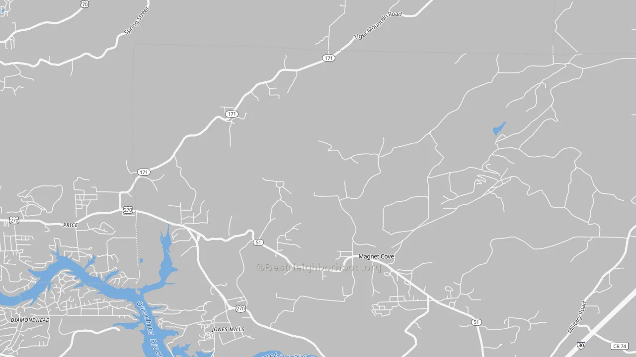 Transit Grade map of Magnet Cove, AR