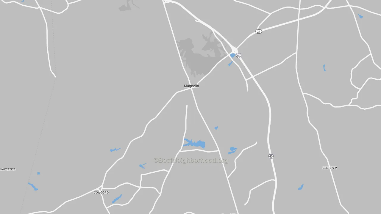 Transit Grade map of Magnolia, NC