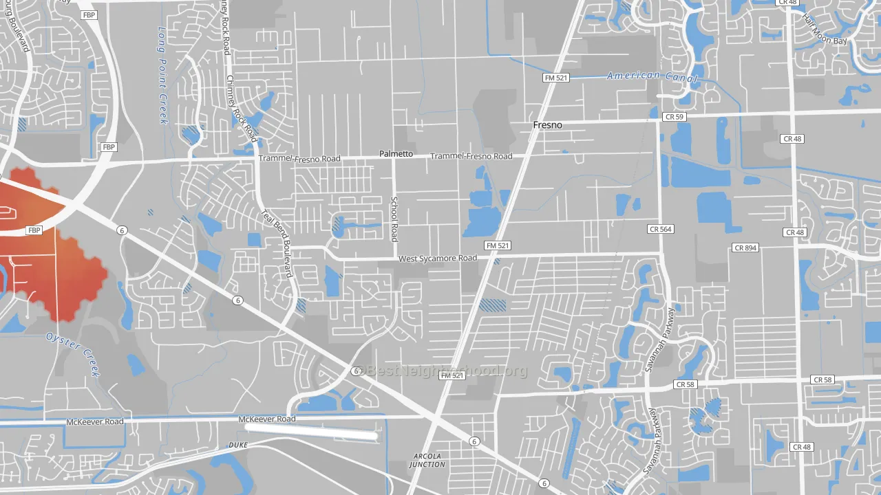 Transit Grade map of Magnolia Place, Fresno, TX